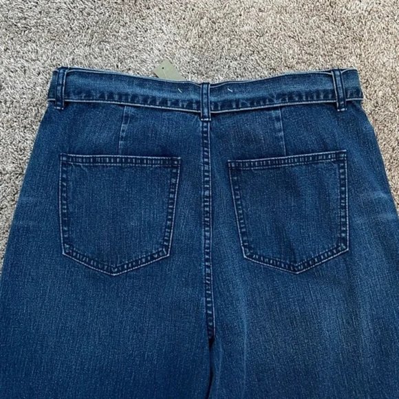 J. Crew Rayner Cropped Wide Leg Jeans Dark Wash 31 Self Belt NWT - Picture 4 of 10